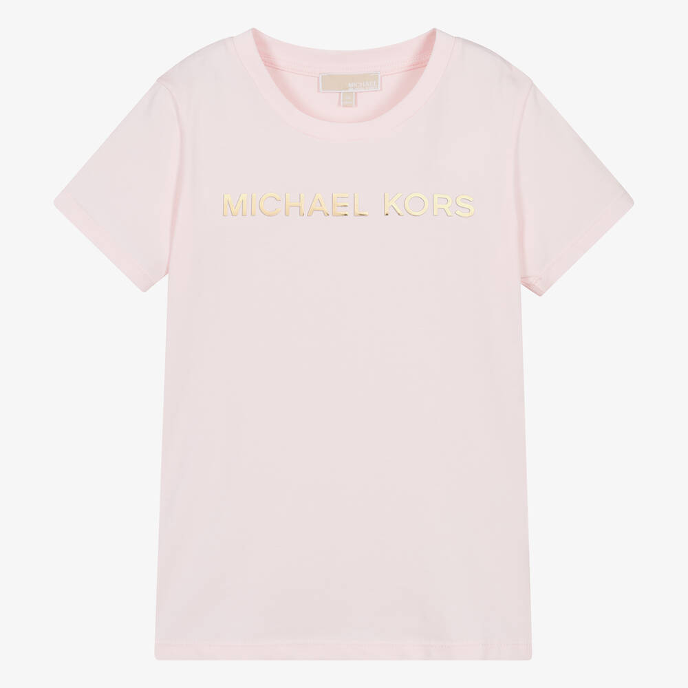 Michael Kors Kids - Teen Girls Pink Organic Cotton T-Shirt | Childrensalon