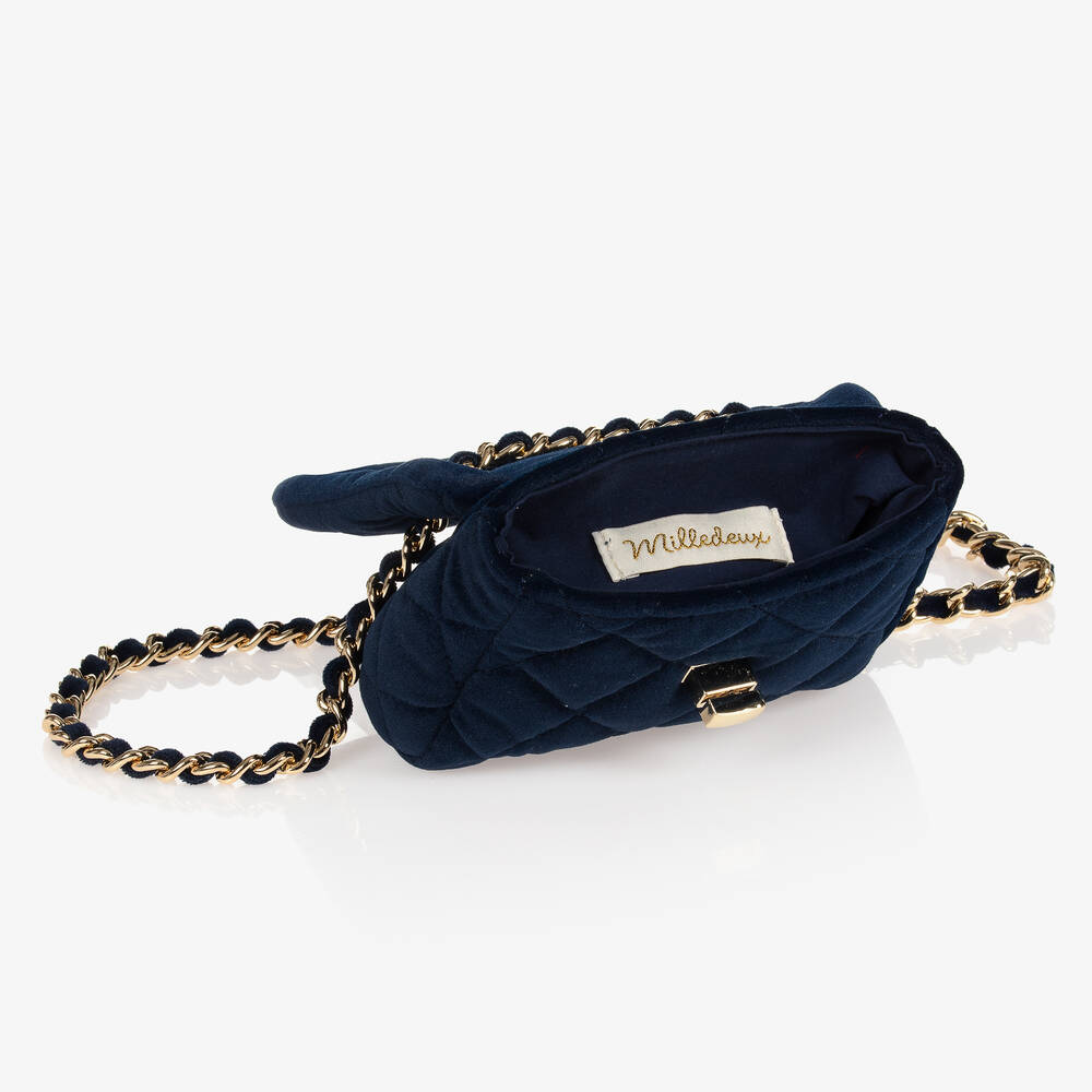 Milledeux - Blue Velvet Quilted Bag (13cm)