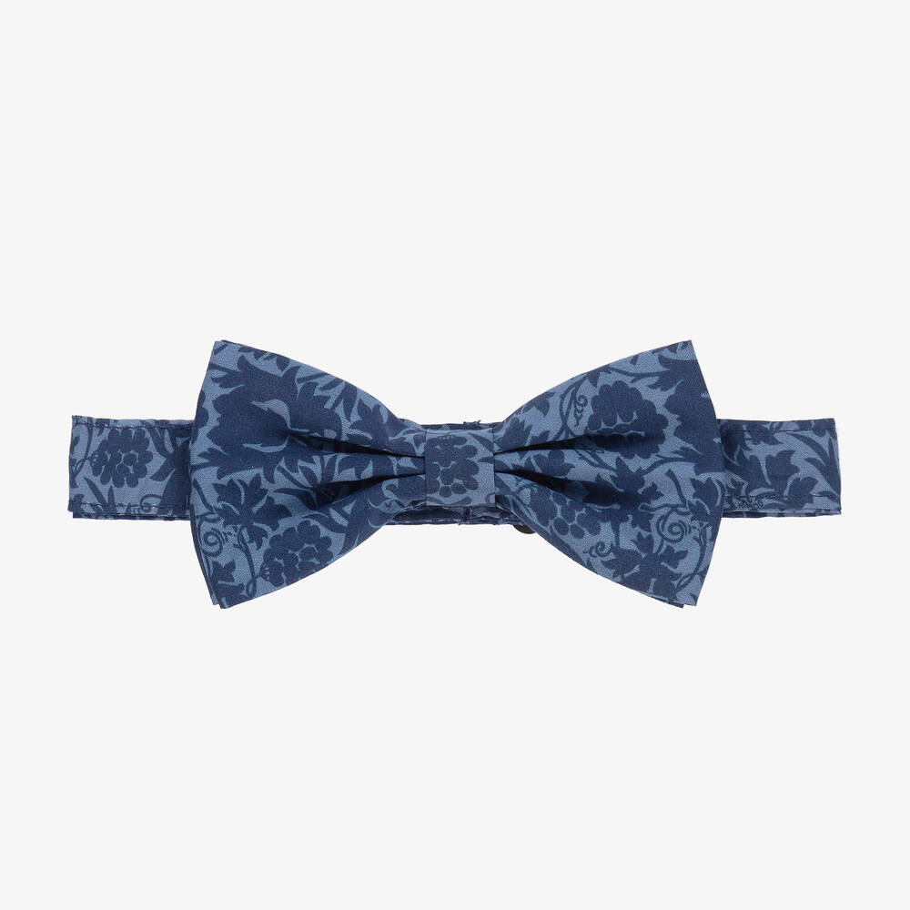 Milledeux - Boys Blue Liberty Print Bow Tie (13cm) | Childrensalon
