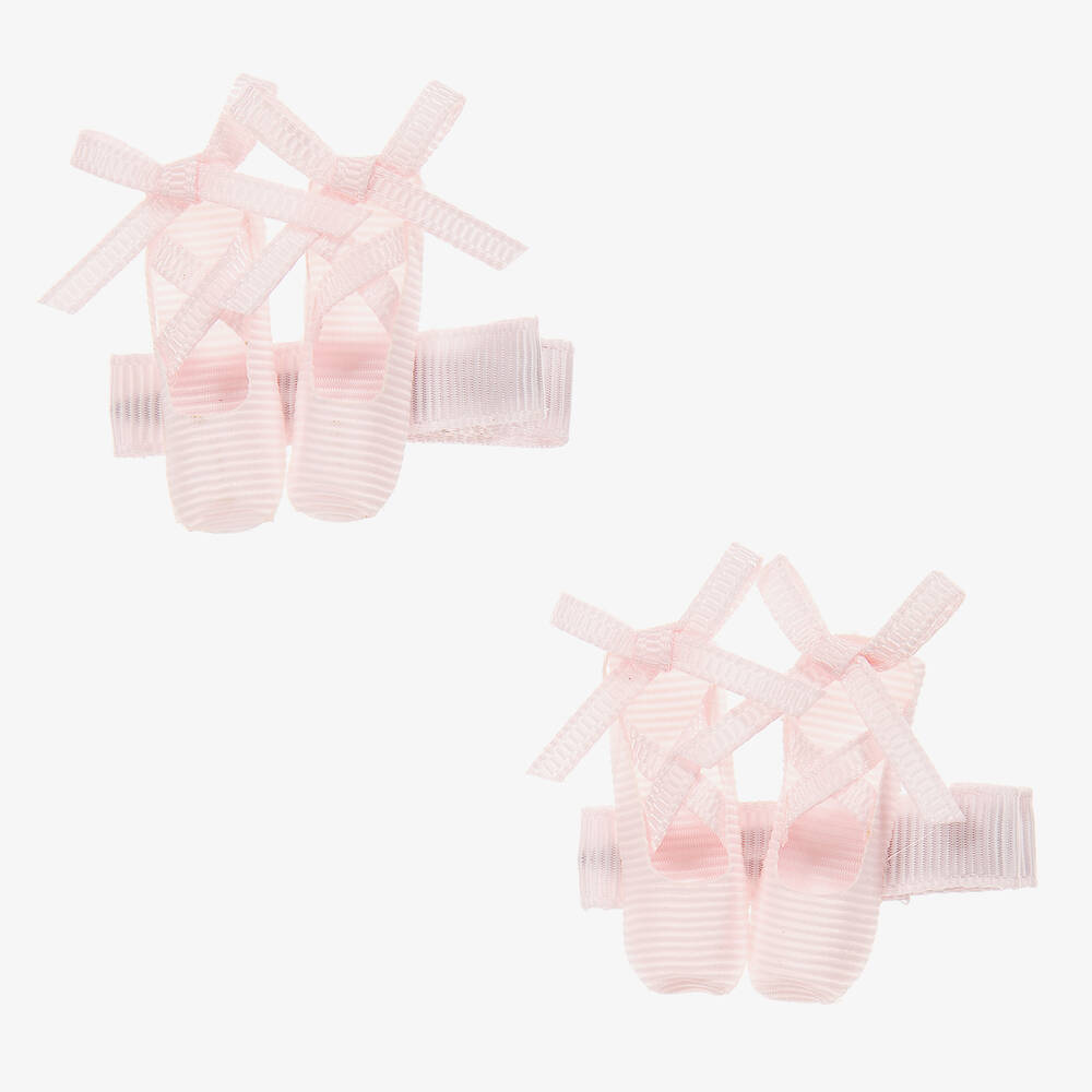 Milledeux - Girls Pink Ballet Shoes Hairclips (2 Pack) | Childrensalon