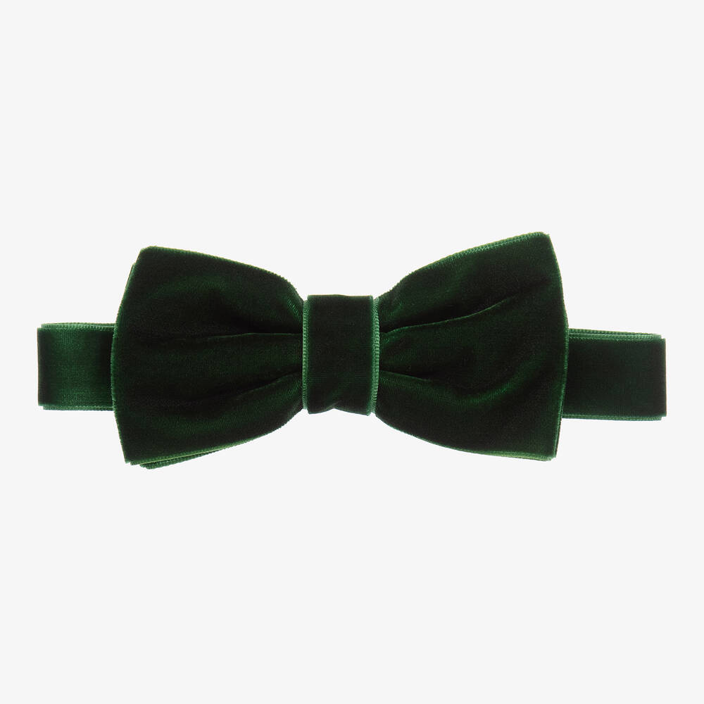 Milledeux - Green Velvet Bow Tie (10cm) | Childrensalon