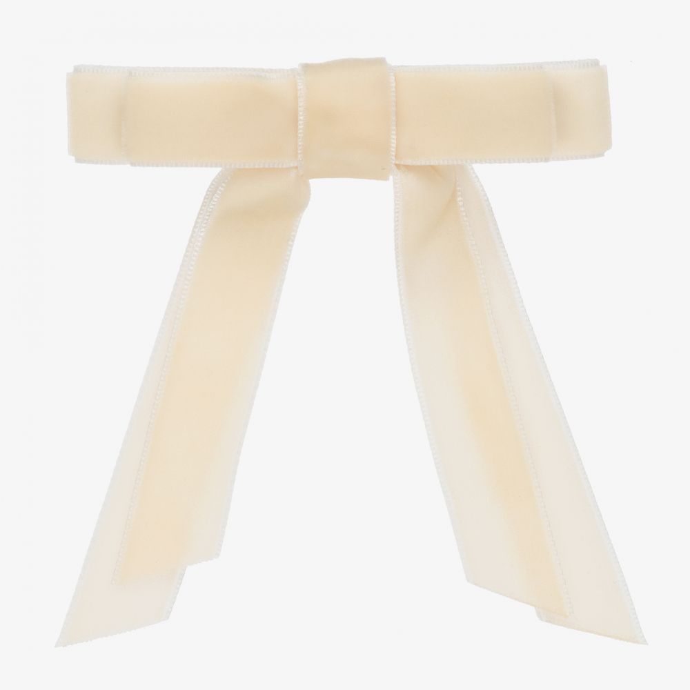 Milledeux - Ivory Bow Hair Clip (10cm) | Childrensalon