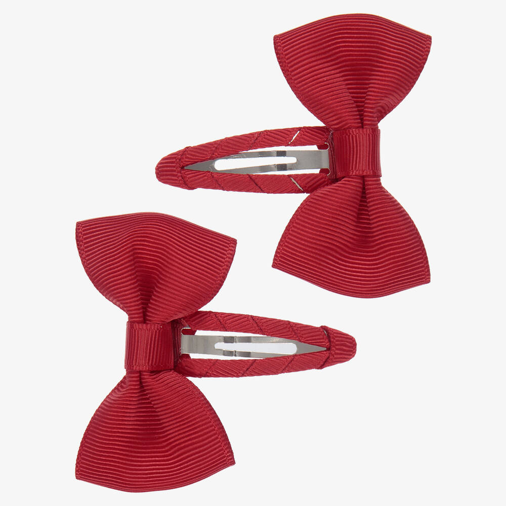 Milledeux - Red Bow Hair Clips (2 Pack) | Childrensalon