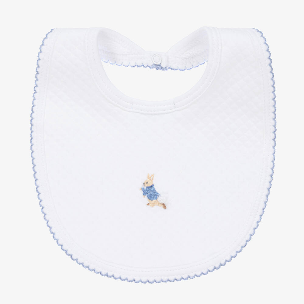 Mini-la-Mode - White Peter Rabbit Pima Cotton Bib | Childrensalon