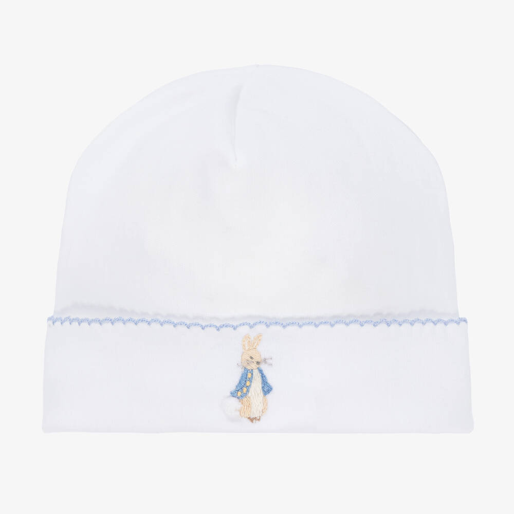 Mini-la-Mode - White Peter Rabbit Pima Cotton Hat | Childrensalon