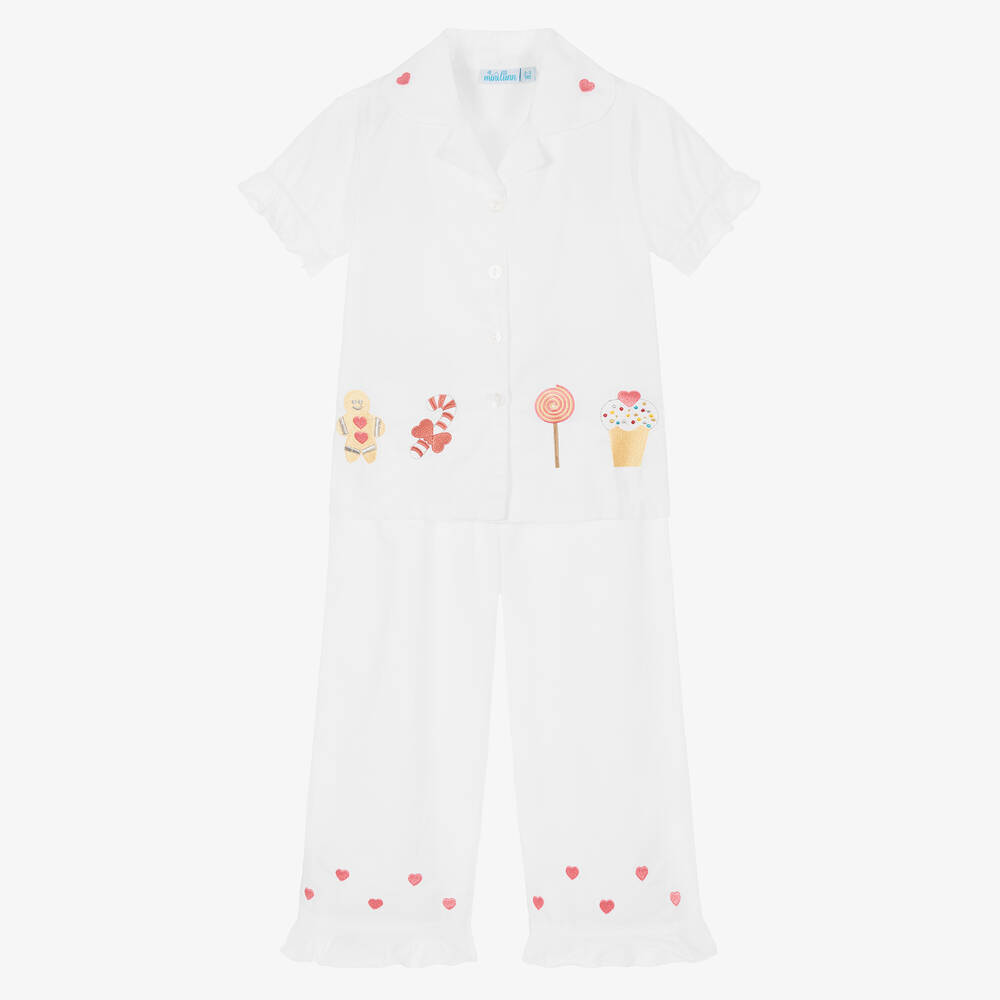 Mini Lunn - Pyjama blanc en coton Fille | Childrensalon