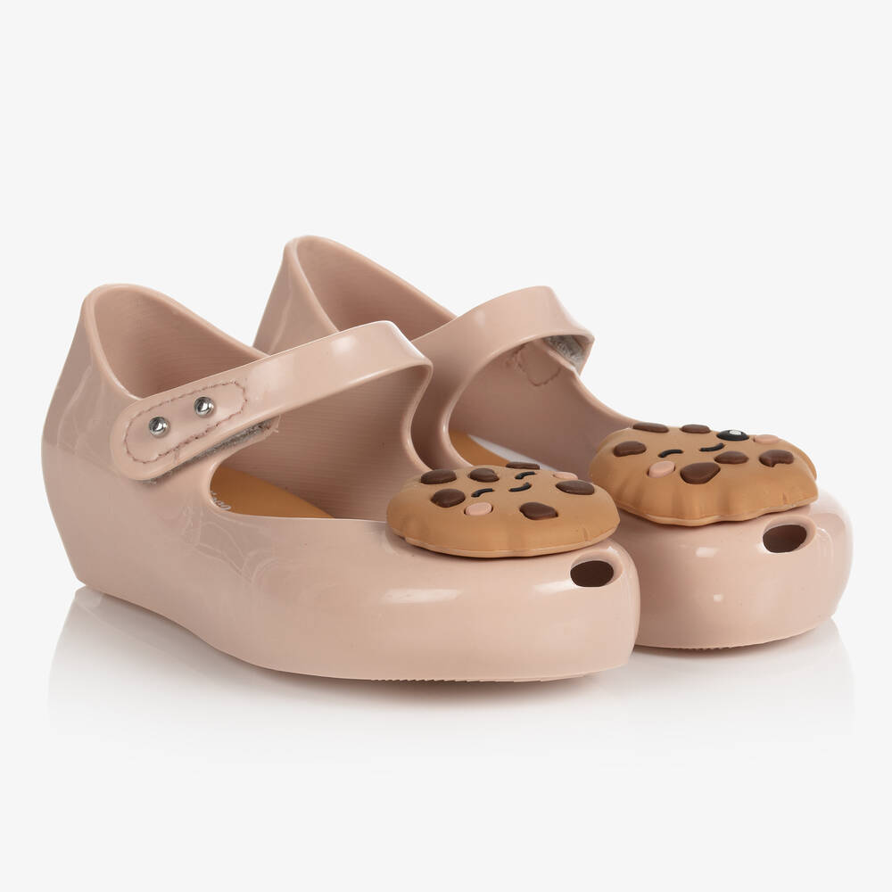 Mini Melissa - Girls Beige Cookie Jelly Shoes | Childrensalon