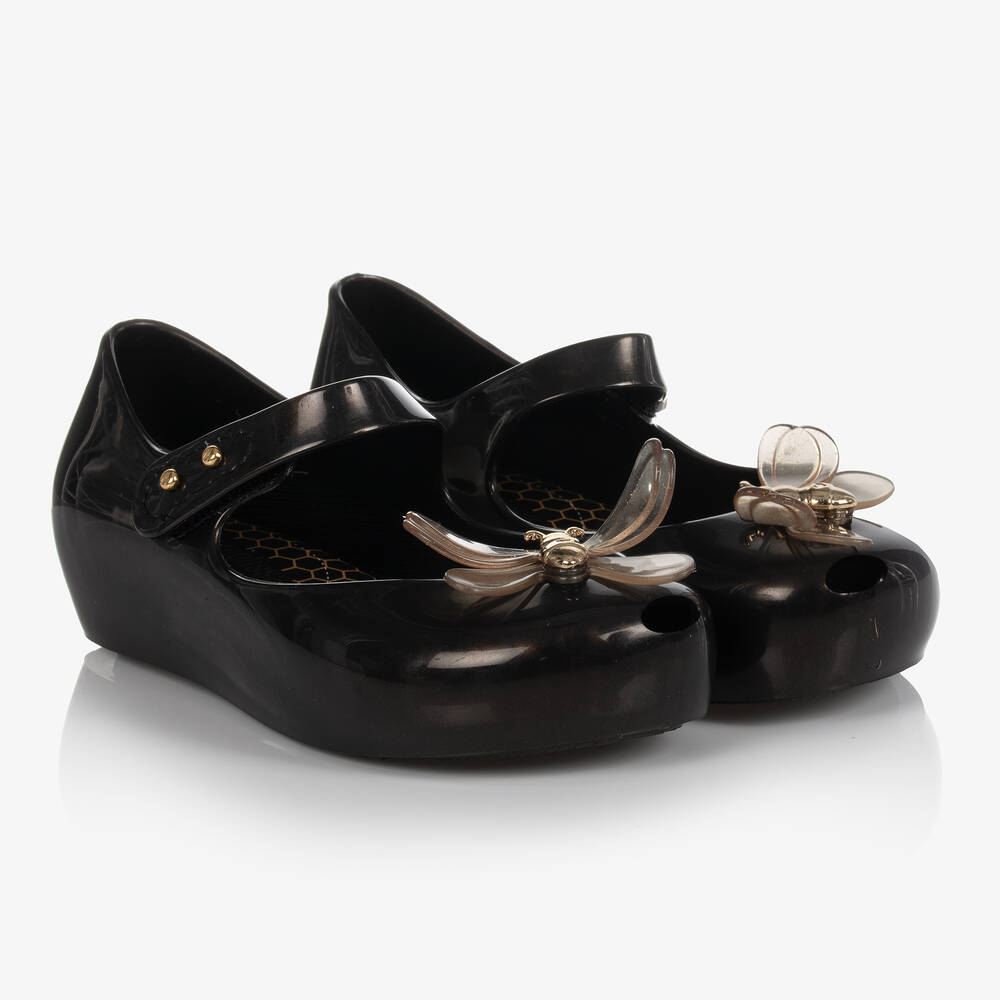 Mini Melissa - Chaussures noires plastique fille | Childrensalon