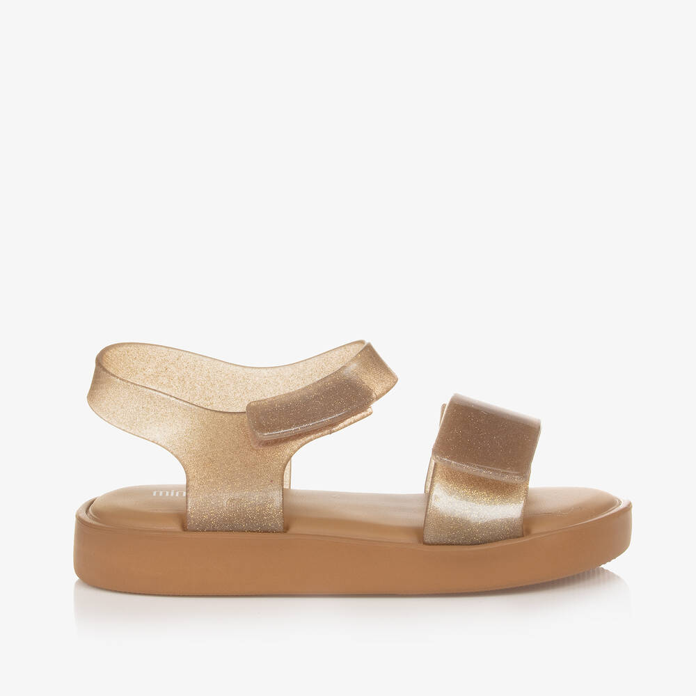 Shop Mini Melissa Girls Gold Glitter Sandals