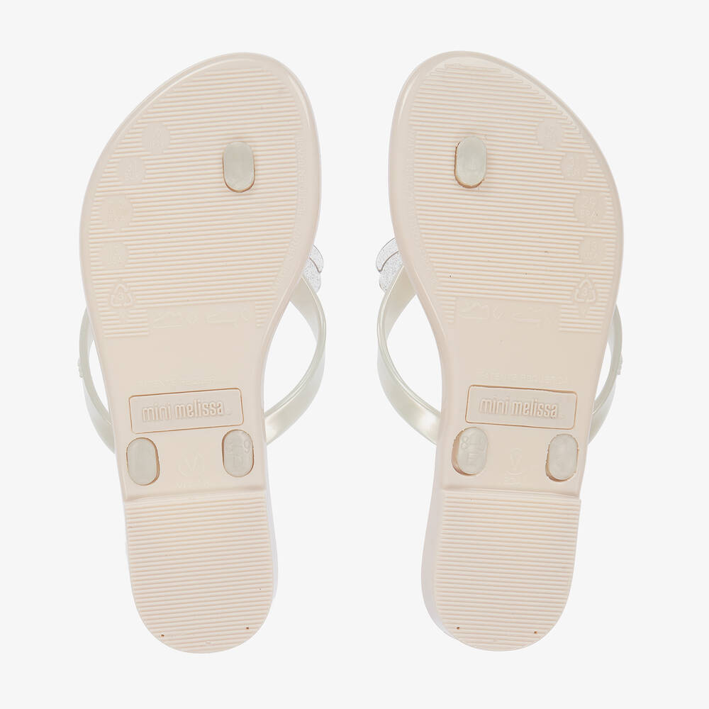 Mini Melissa - Girls Ivory Bugs Jelly Flip-Flops | Childrensalon