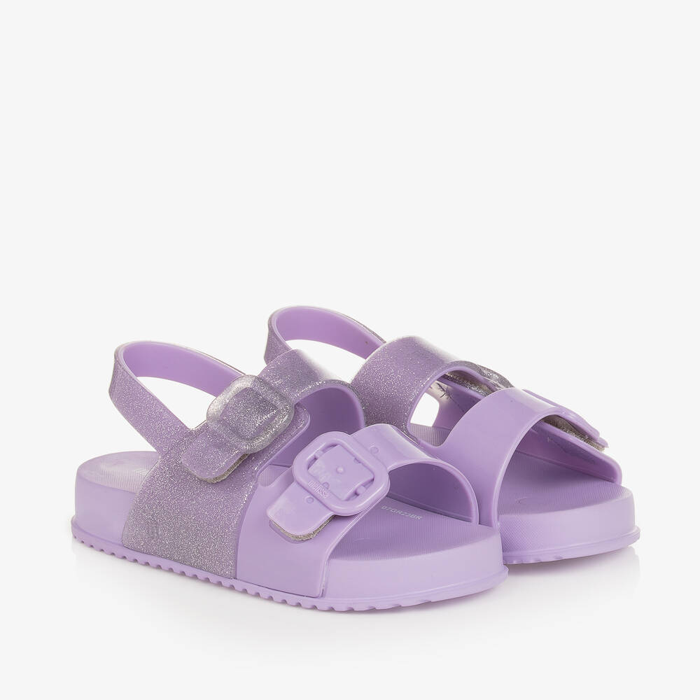 Mini Melissa - Girls Lilac Purple Velcro Sandals | Childrensalon