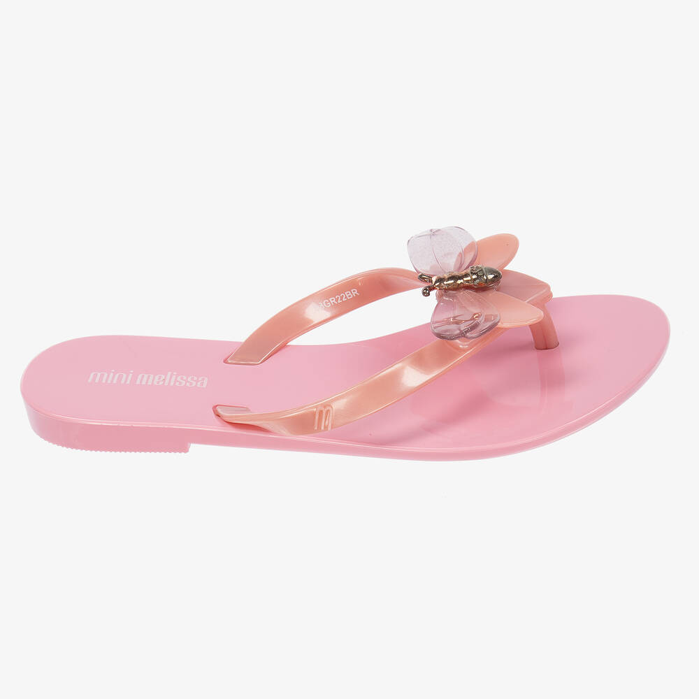 Mini Melissa - Girls Pink Bugs Jelly Flip-Flops | Childrensalon