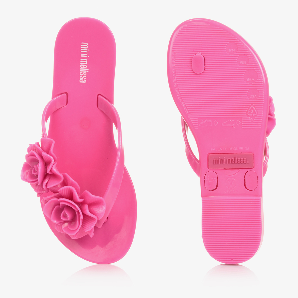 NEXT Girls Flower Pink Flip Flops