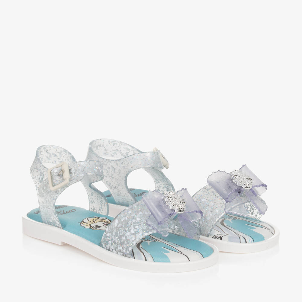 Mini Melissa - Girls Silver Disney Jelly Sandals | Childrensalon