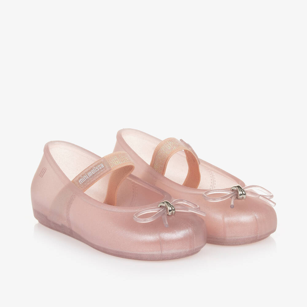 Mini Melissa - Girls Sparkly Pink Jelly Shoes | Childrensalon