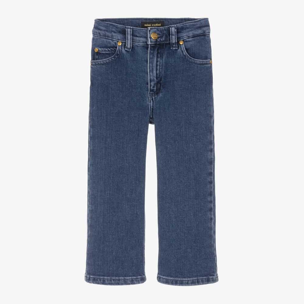 Mini Rodini - Blue Denim Wide Leg Jeans | Childrensalon