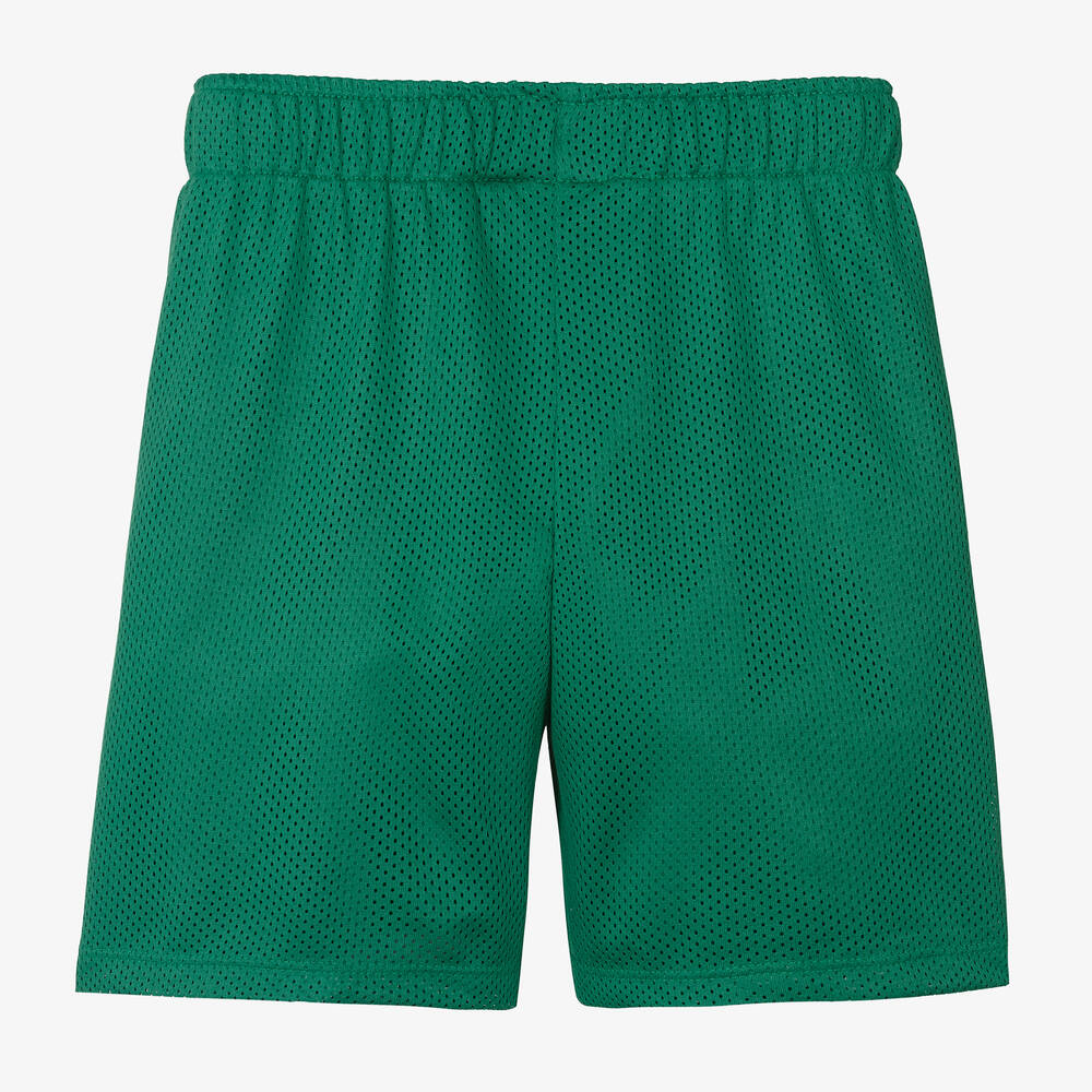 Mini Rodini Boys Green Mesh Jersey Basketball Shorts