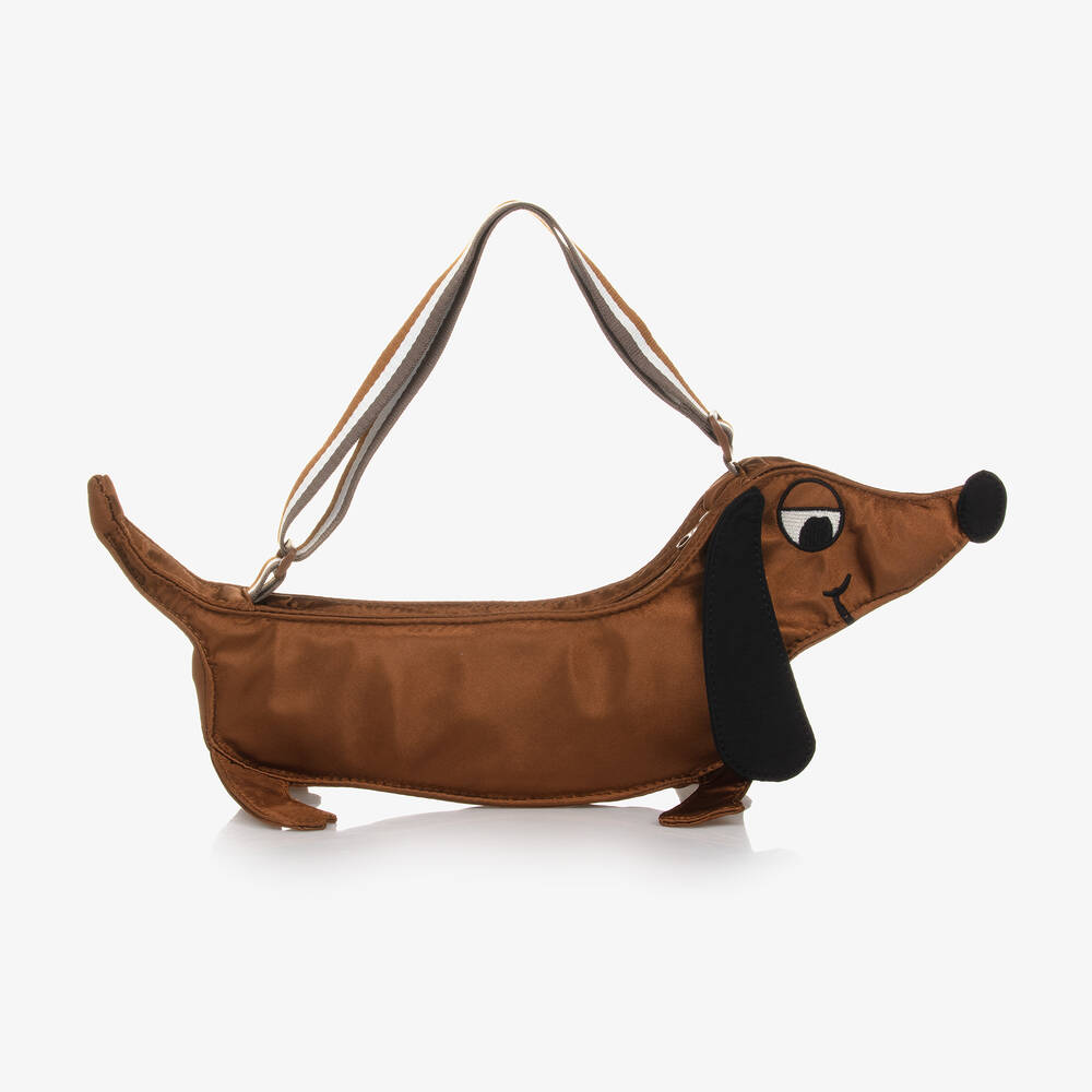 Mini Rodini - Girls Brown Dog Shoulder Bag (42cm) | Childrensalon