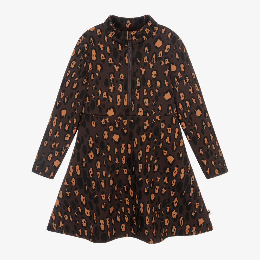 Mini Rodini - Girls Brown Leopard Print Dress | Childrensalon