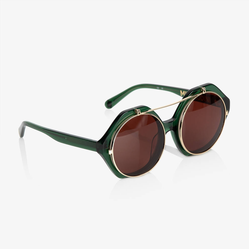 Shop Mini Rodini Green Flip-up Sunglasses