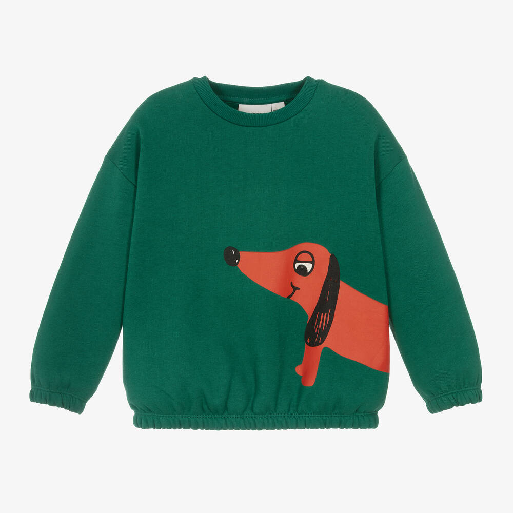 Mini Rodini - Green Organic Cotton Dog Print Sweatshirt | Childrensalon