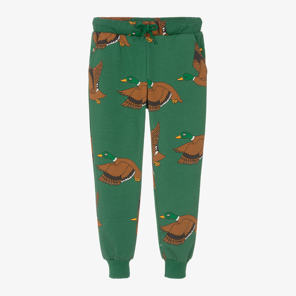 Mini Rodini - Green Organic Cotton Duck Print Joggers | Childrensalon