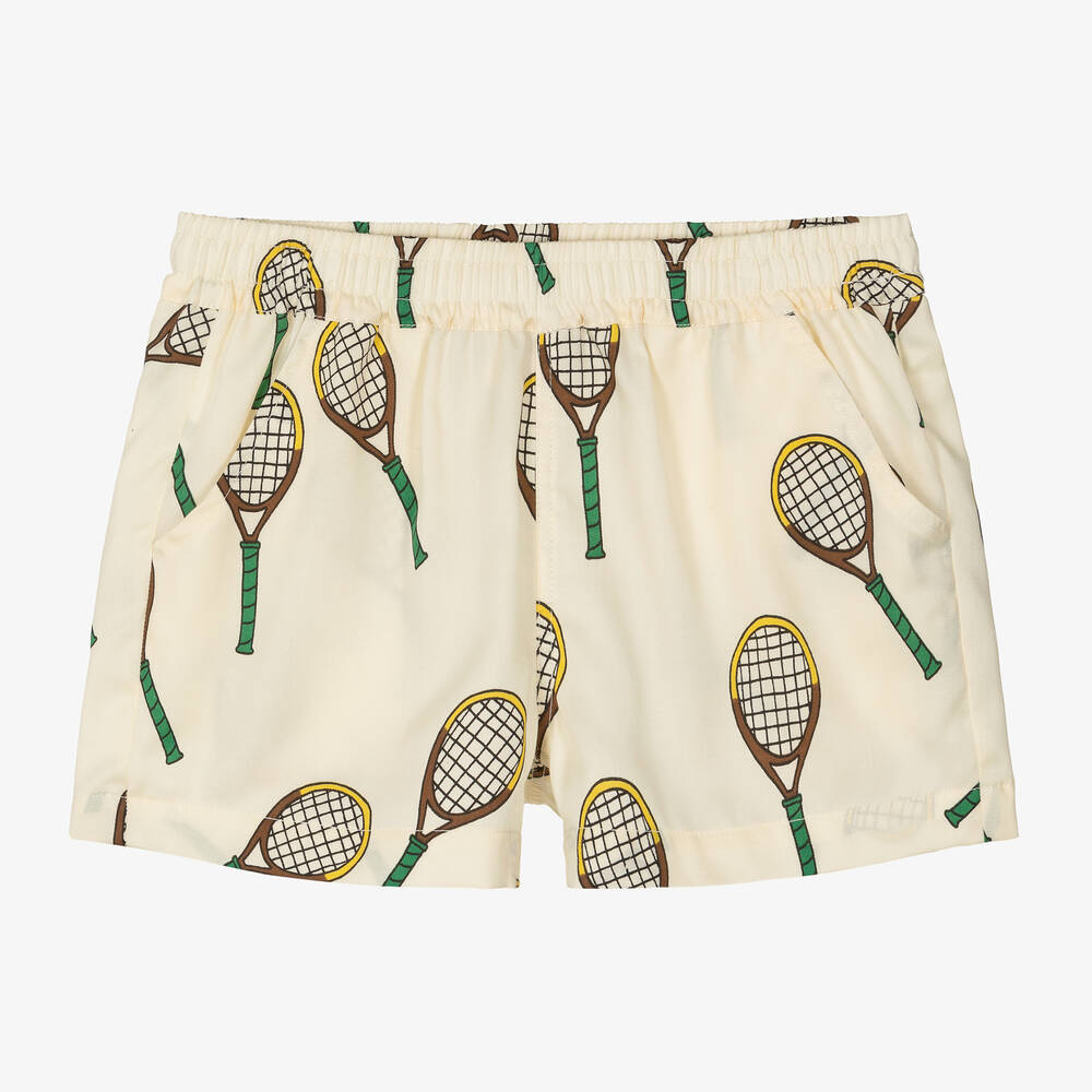 Mini Rodini Tennis Shorts In Ivory