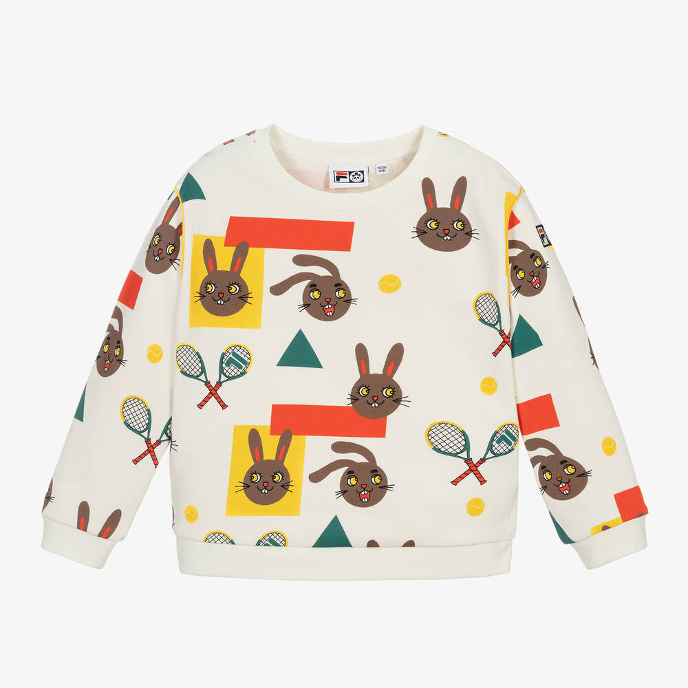 Mini Rodini - Ivory Organic Cotton FILA Tennis Sweatshirt | Childrensalon