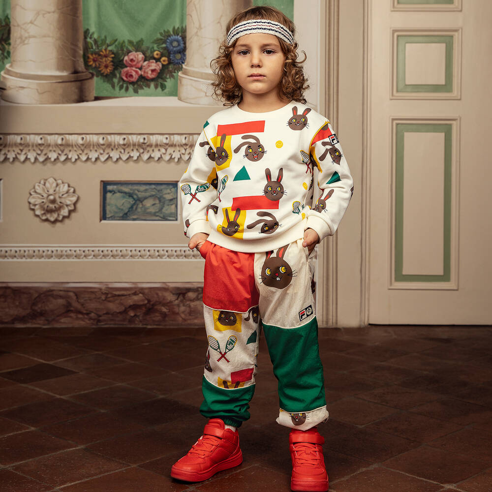 Mini Rodini-Ivory Organic Cotton FILA Tennis Sweatshirt | Childrensalon