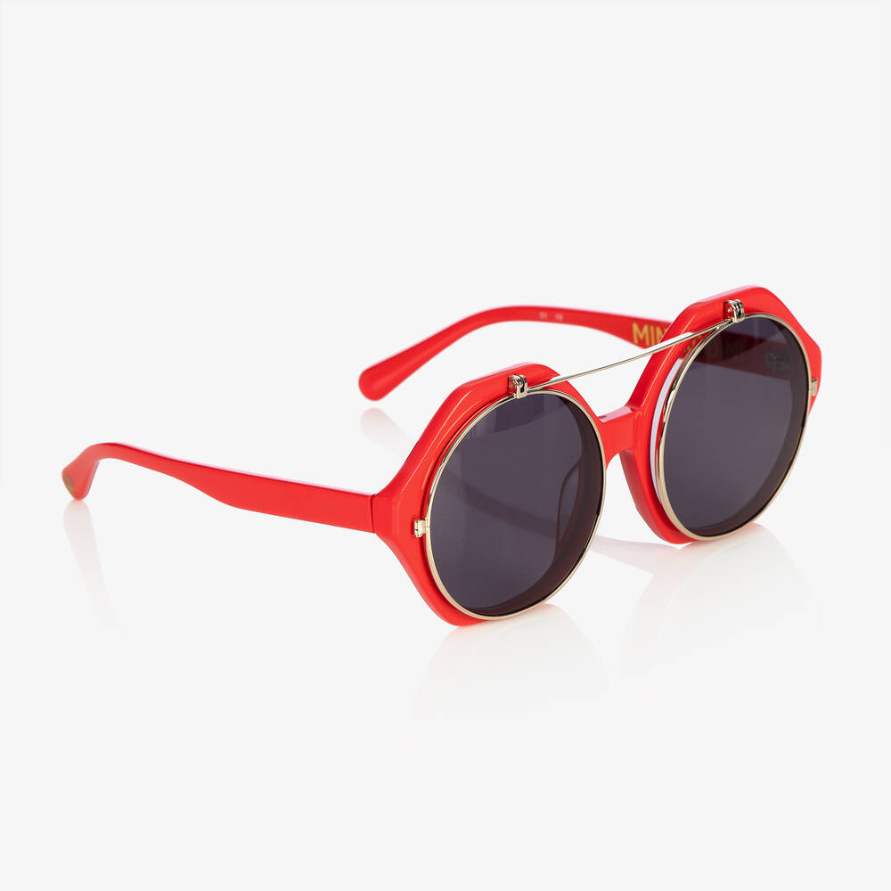 Shop Mini Rodini Red Flip-up Sunglasses