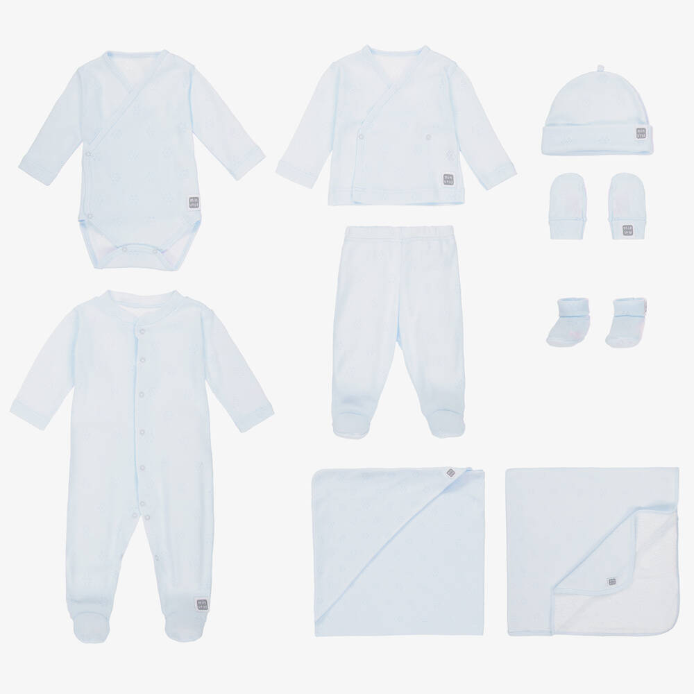 Minutus - Blue Cotton Babysuit Set | Childrensalon