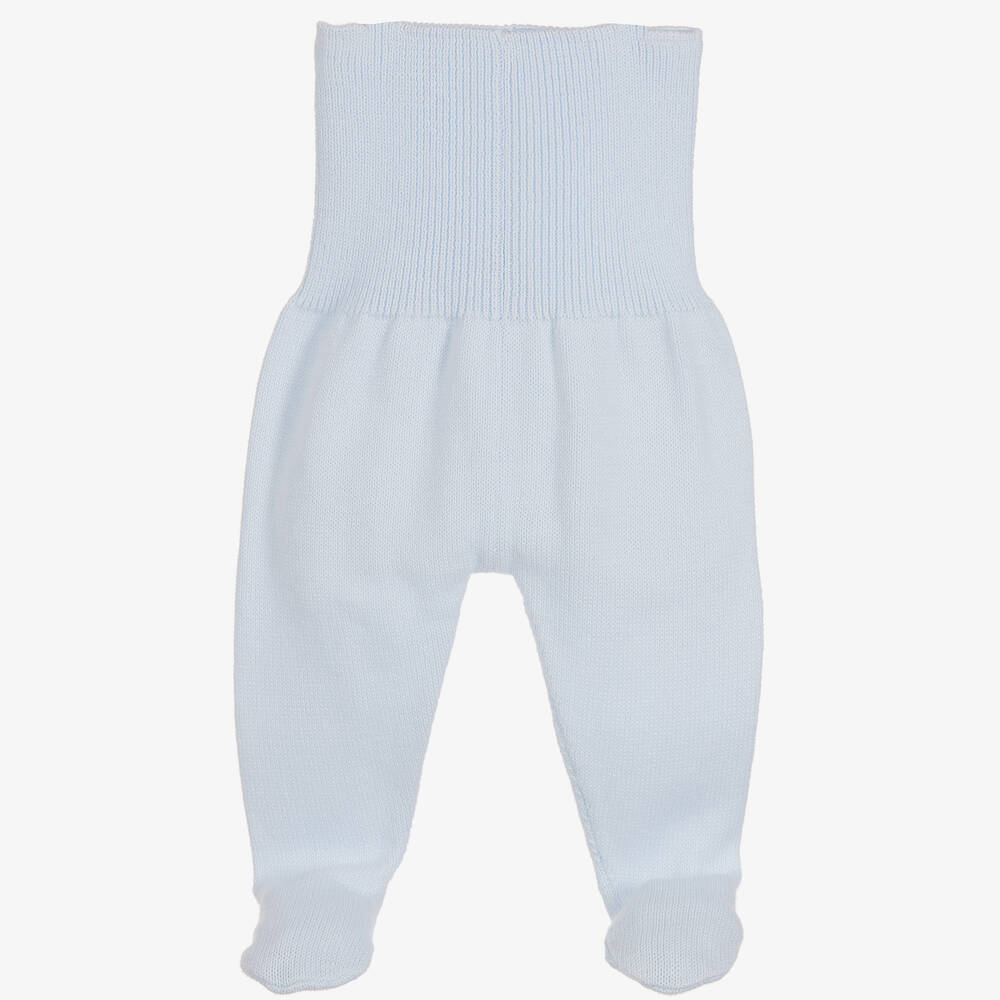 Minutus - Blue Cotton Knit Baby Trousers | Childrensalon