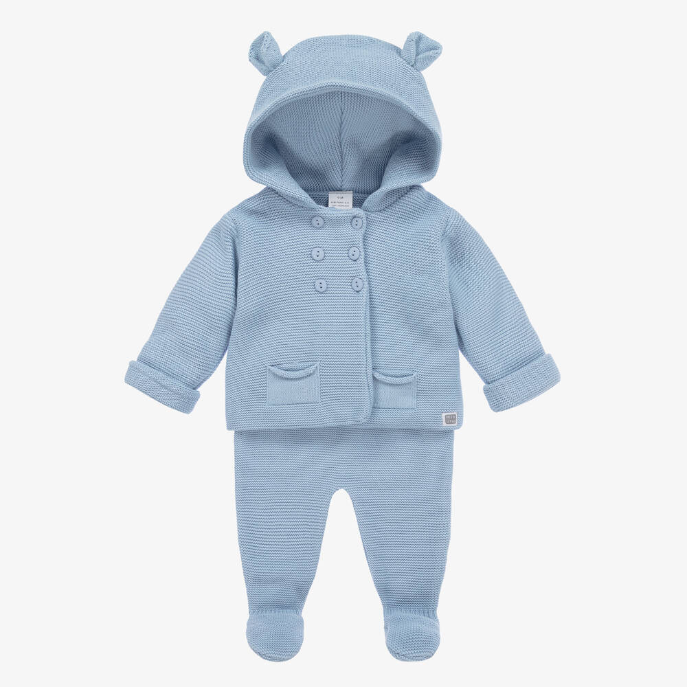 Minutus - Blue Hooded Pram Coat & Trouser Set | Childrensalon