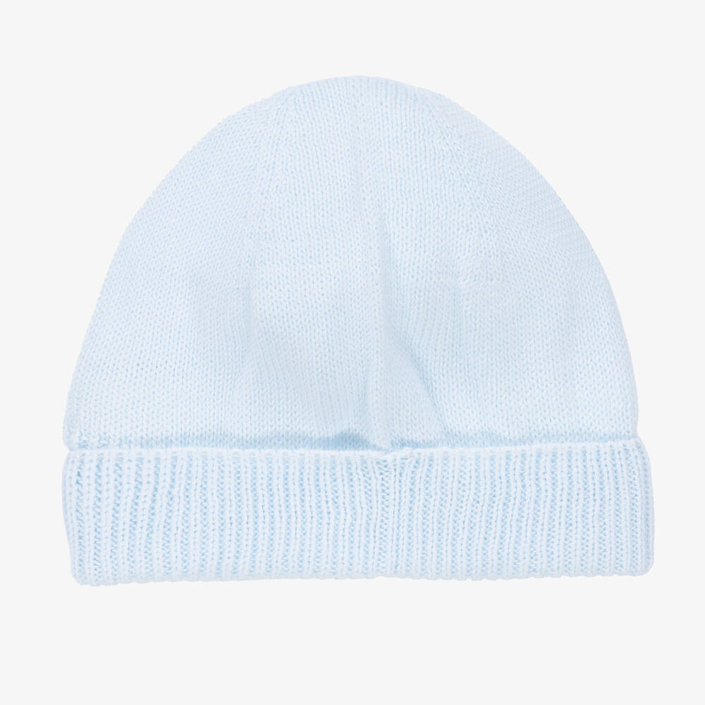 Minutus - قبعة قطن محبوك لون أزرق للمواليد | Childrensalon