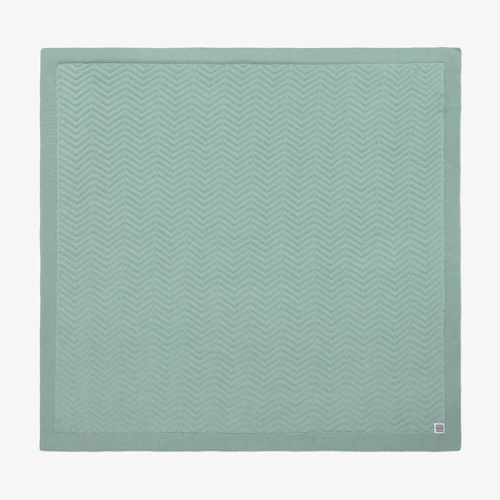 Minutus - Green Knitted Baby Blanket (90cm) | Childrensalon