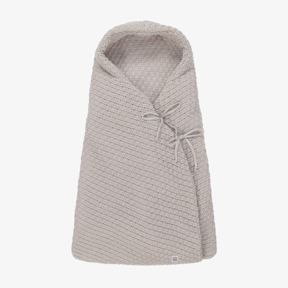 Minutus - Grey Knit Cotton Baby Nest (75cm) | Childrensalon