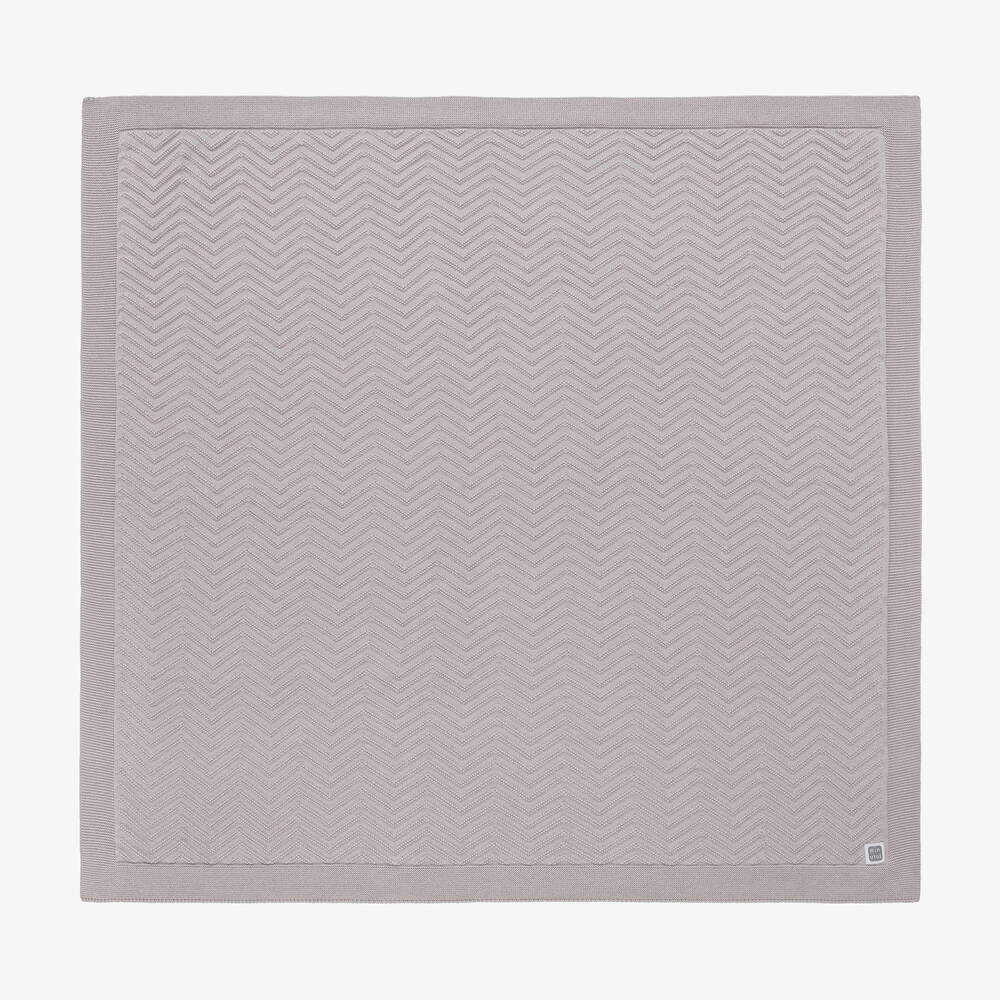 Minutus - Couverture grise en maille pour bébé 90 cm | Childrensalon