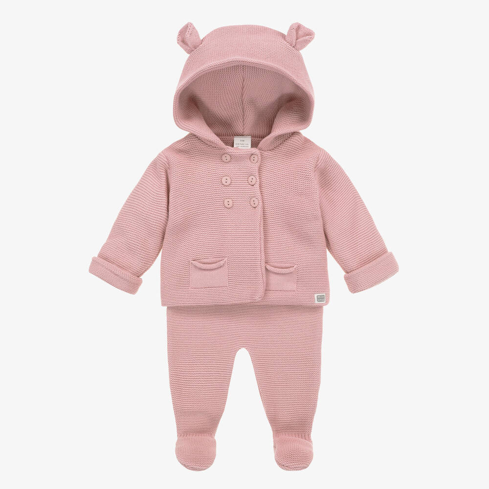 Minutus - Pink Hooded Pram Coat & Trouser Set | Childrensalon