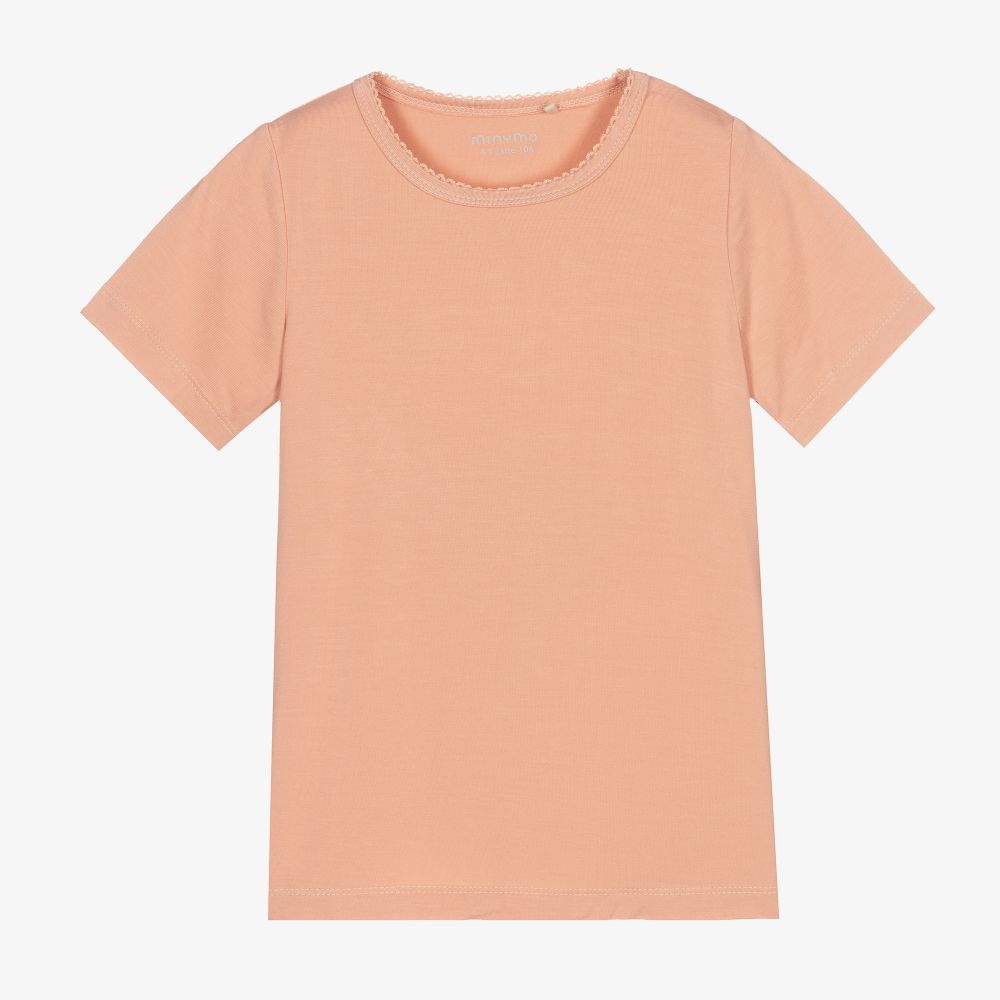 Minymo - Girls Pink Bamboo T-Shirt | Childrensalon