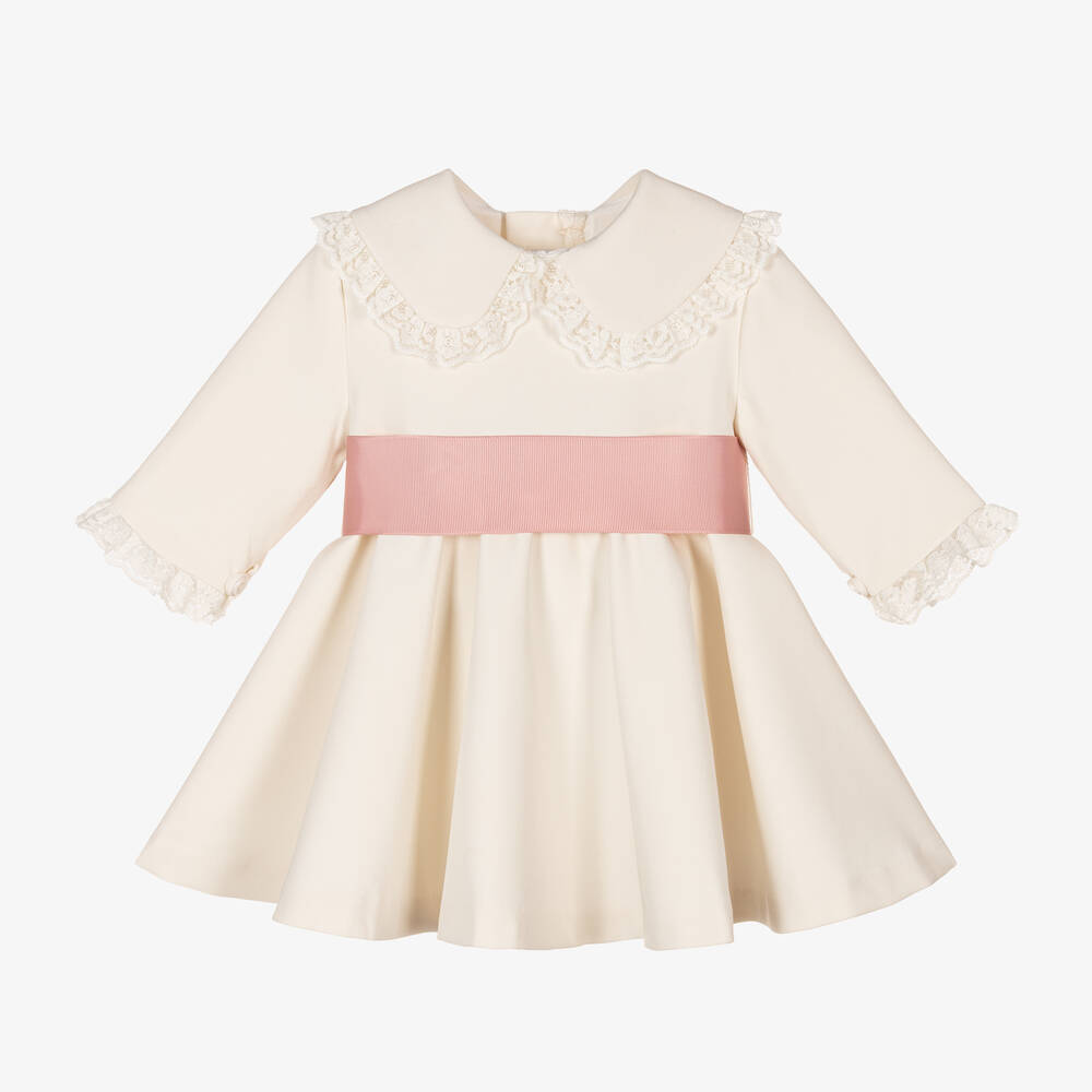 Miranda - Baby Girls Ivory Crêpe Dress | Childrensalon