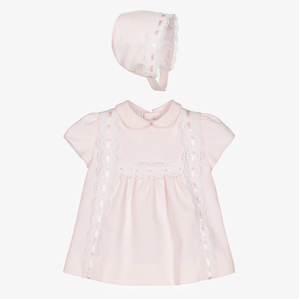 Miranda - Baby Girls Pink Cotton Dress Set | Childrensalon