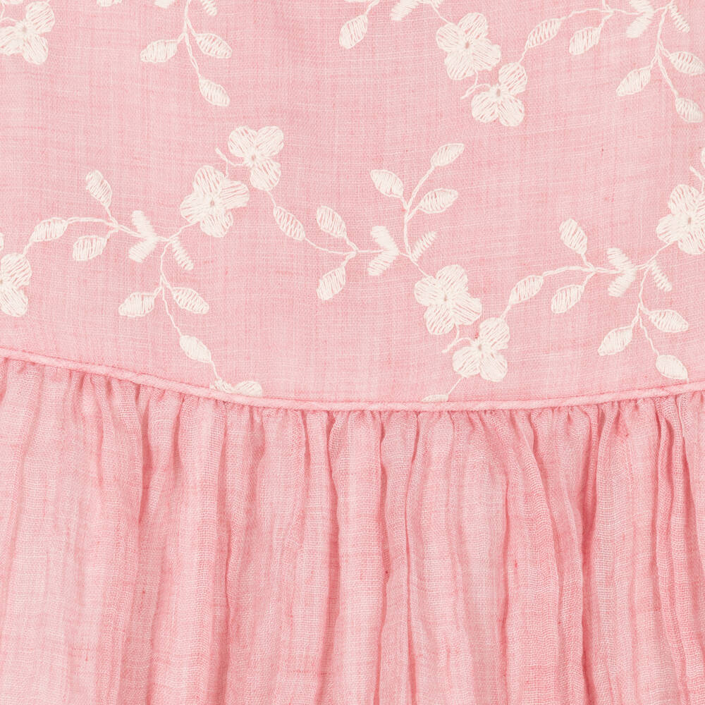 Miranda - Baby Girls Pink Embroidered Dress | Childrensalon