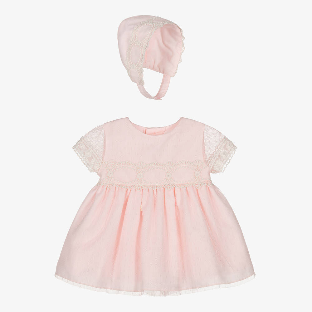 Miranda - Baby Girls Pink Tulle & Lace Dress Set | Childrensalon