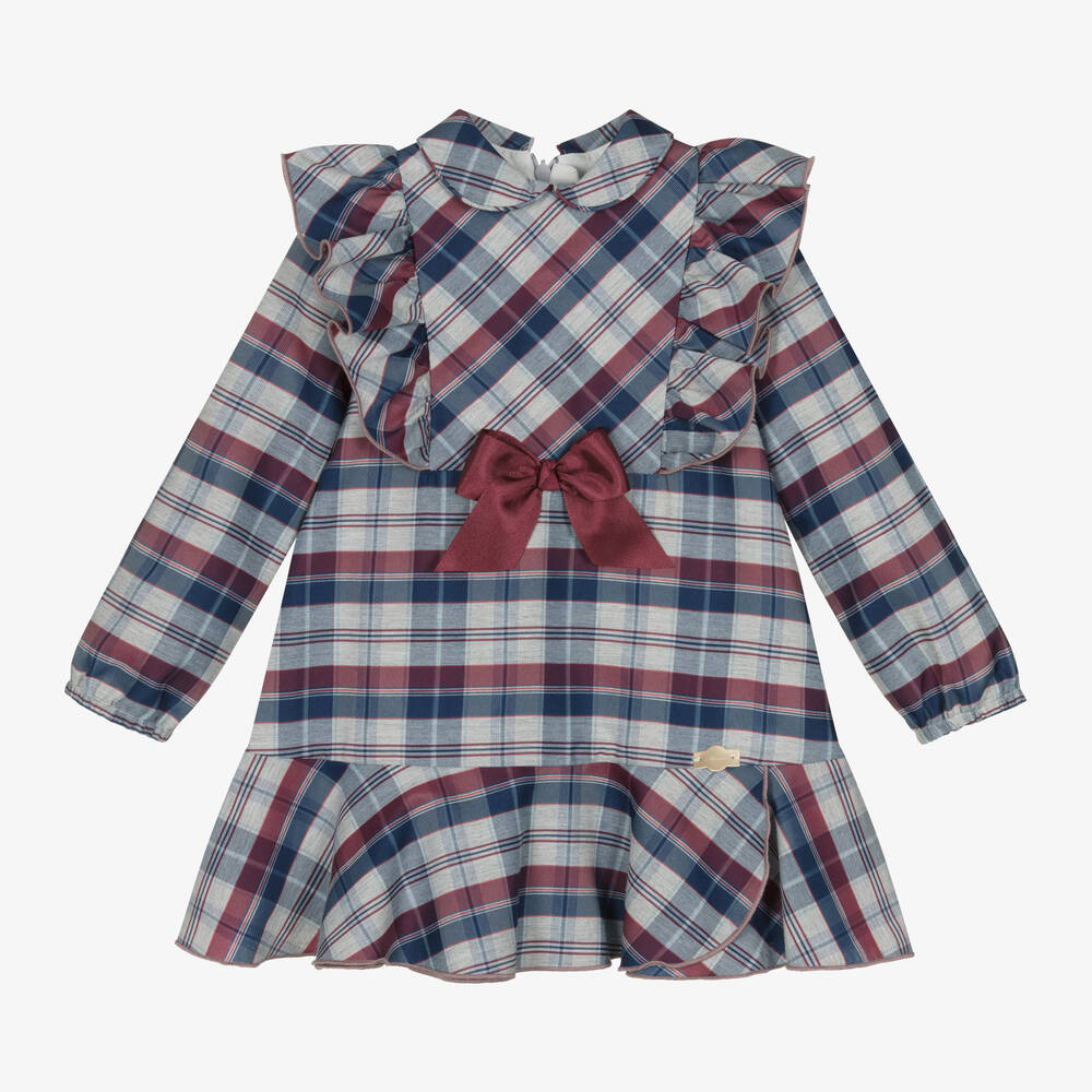 Miranda - Girls Grey Tartan Dress  | Childrensalon