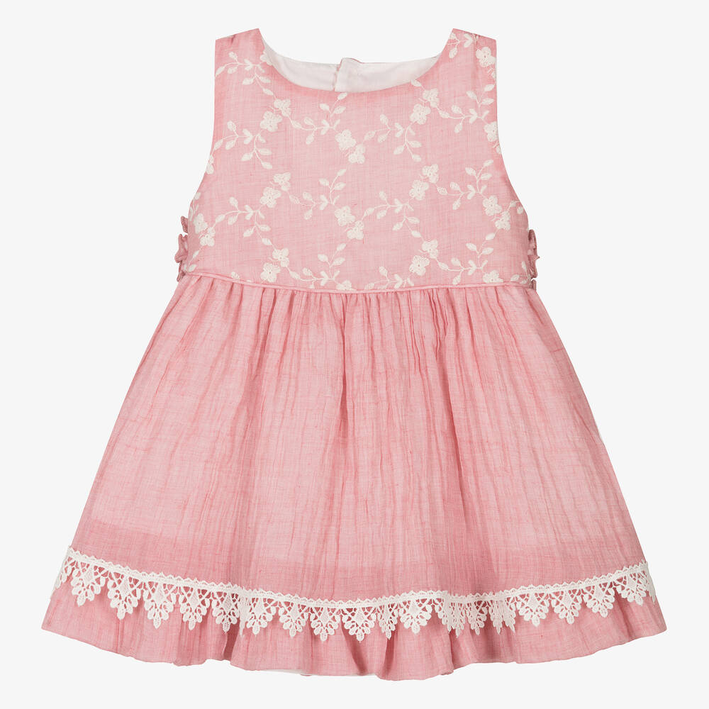 Shop Miranda Girls Pink Embroidered Dress