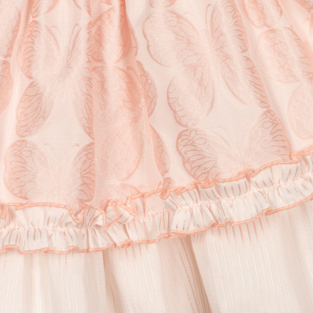Miranda - Pink Jacquard Butterfly Dress | Childrensalon