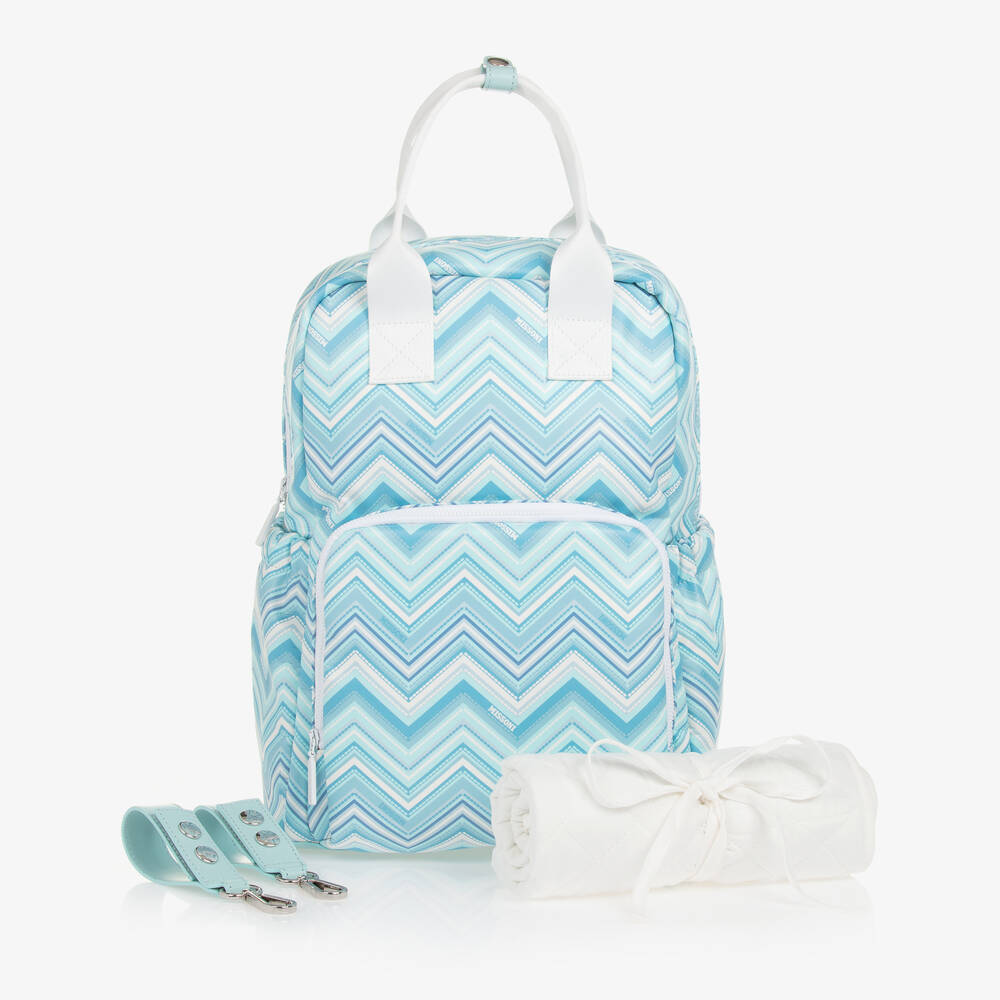 Missoni -  حقيبة ظهر زيغ زاغ لون أزرق (40 سم) | Childrensalon