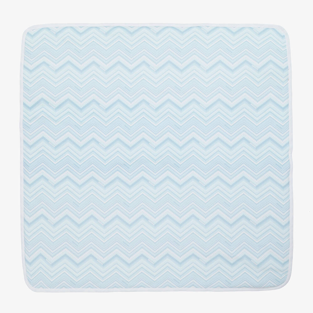 Missoni Blue Zigzag Cotton Padded Blanket (79cm)