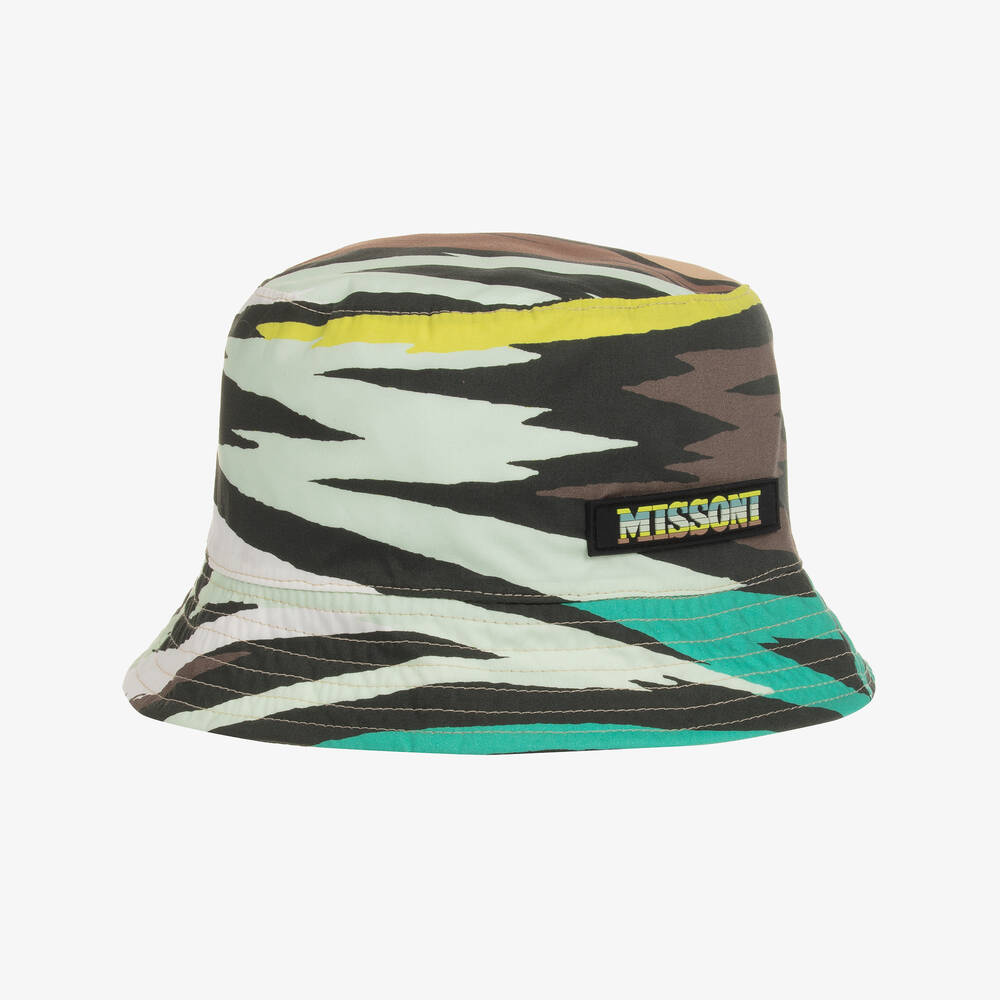 Missoni Kids' Boys Green Cotton Zigzag Bucket Hat