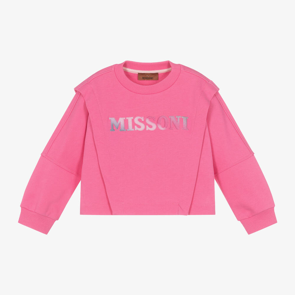 Missoni - Girls Pink Cotton Sweatshirt | Childrensalon